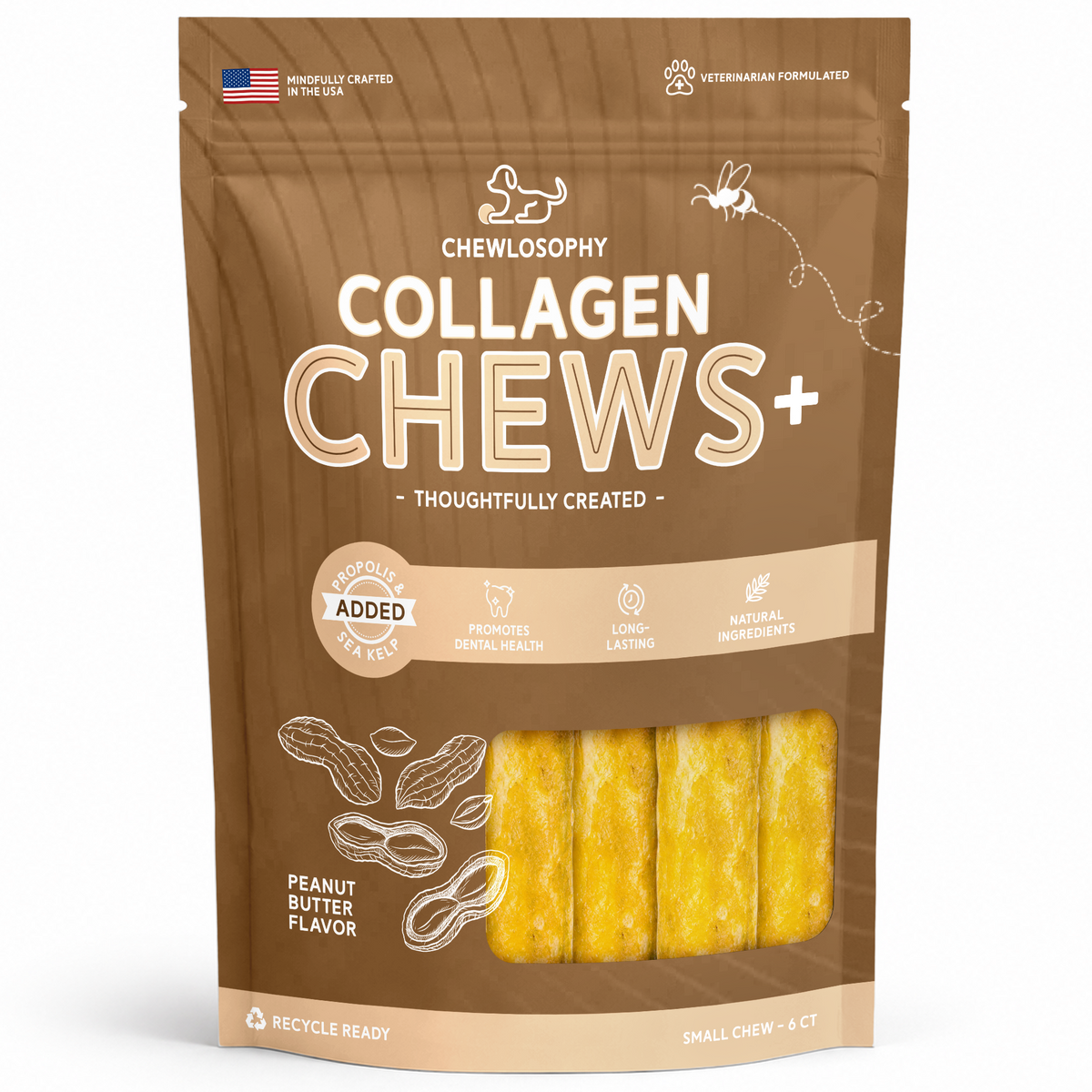 Chewlosophy Collagen Chews for Dogs – Peanut Butter